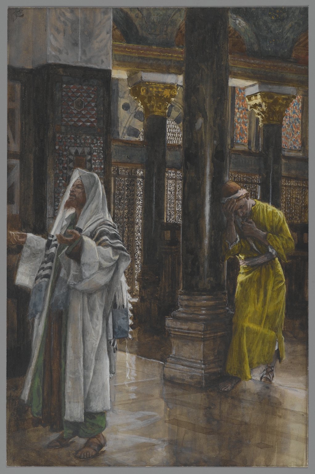 James Tissot, Il fariseo e il pubblicano (Acquerello su carta 1886-1894), Brooklyn Museum New York, USA